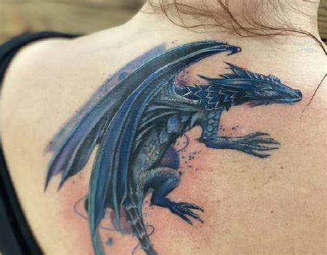 tatuaje dragon pierna|76 Ideas de Tatuajes de DRAGONES y sus Significados